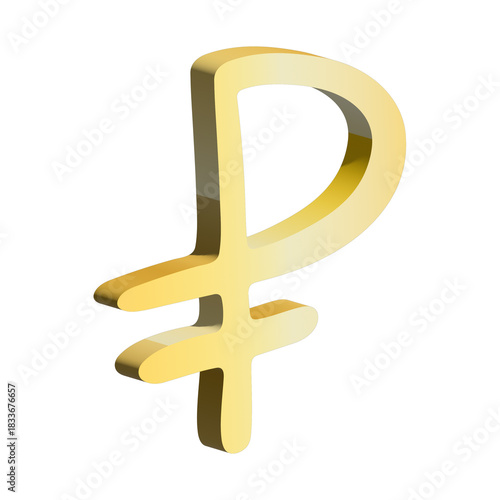 3d russian ruble currency symbol. Single element for design
