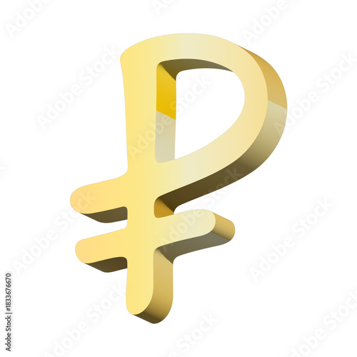 3d russian ruble currency symbol. Single element for design