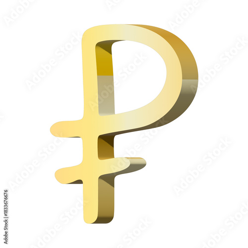 3d russian ruble currency symbol. Single element for design