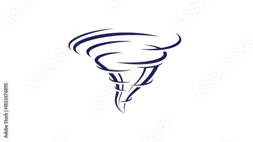 Stylized Tornado Swirl Icon in Dynamic Line Art