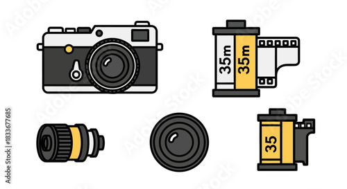 Camera and Film Photography Equipment - A Collection of Essential Tools.
