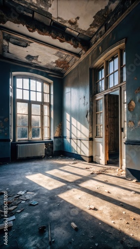 The longabandoned buildings decaying room exudes neglect and despair