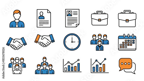 Business and Career Icons Set - Professional Symbols for Success.