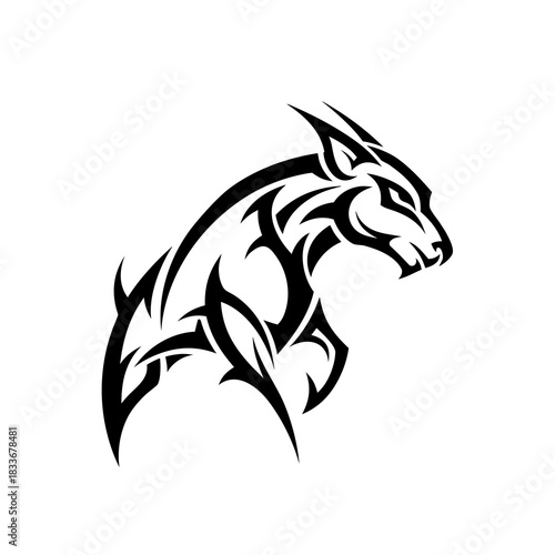 Tribal Panther Tattoo Design Illustration Fierce Feline Art for Body Ink and Graphic Projects