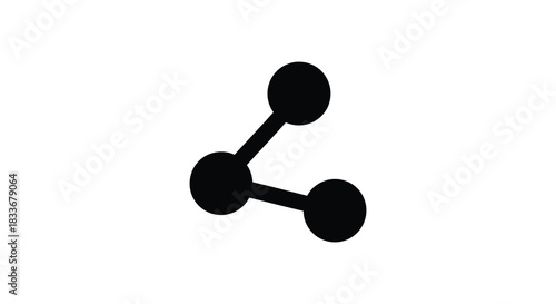 a simple black icon featuring connected circles and a line minimalist design silhouette
