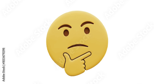 A yellow emoji displaying a thinking pose with hand to chin