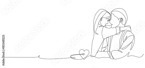 continuous line of a father's love for his daughter