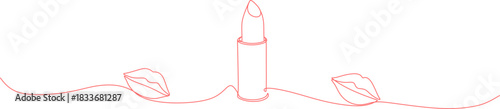 continuous line pink lipstick