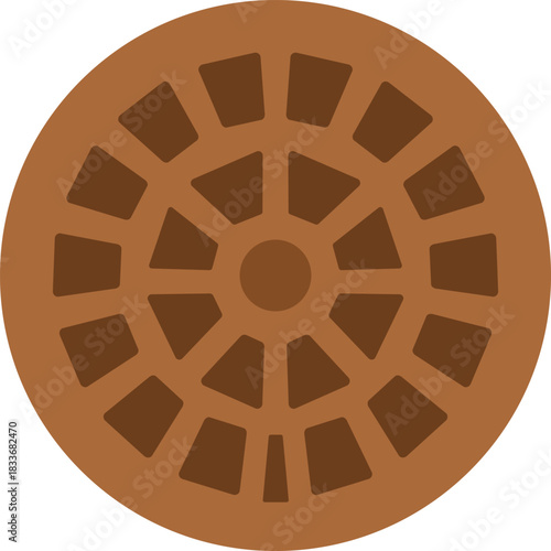Circular manhole cover radial pattern
