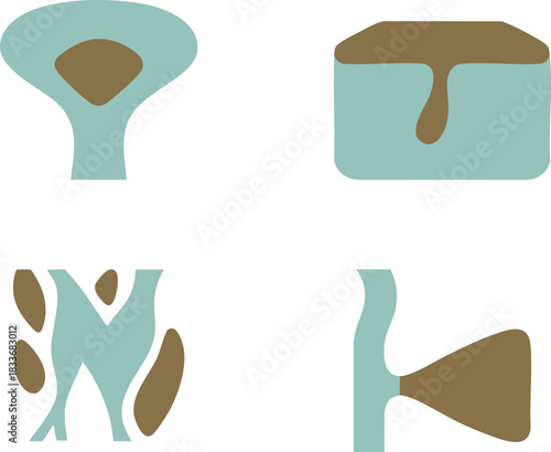 Hydrology map symbols for channels and deposits