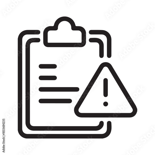 Clipboard with exclamation mark warning icon