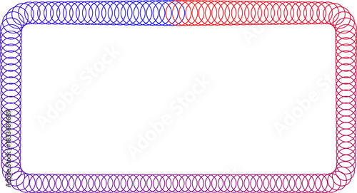 Colorful looping oval frame with smooth gradient lines forming a modern decorative abstract border