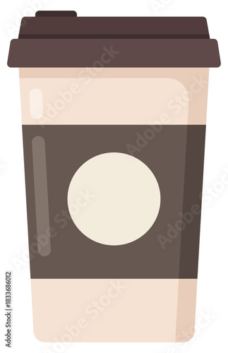Coffee cup flat vector icon isolated on white background.
