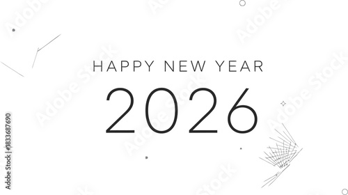 2026 balloons kawaii cute party celebration new year happy birthday design card