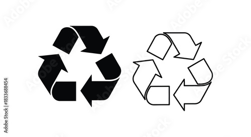 Two recycling symbols presented in contrasting black and white a powerful visual statement silhouette