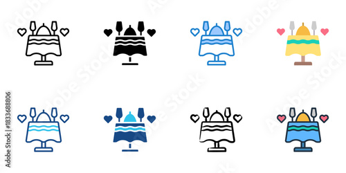 Wedding party icon set multiple style vector collection. Editable Stroke 
