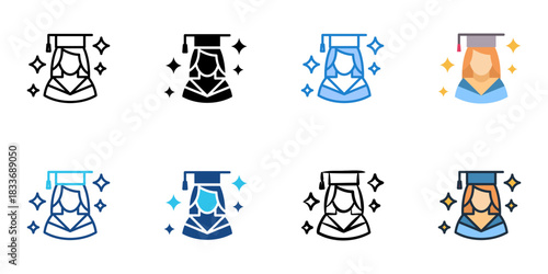 Bachelorette party icon set multiple style vector collection. Editable Stroke 
