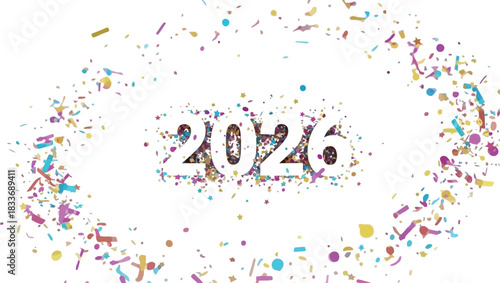 2026 year new happy celebration party event date future balloon blue metallic