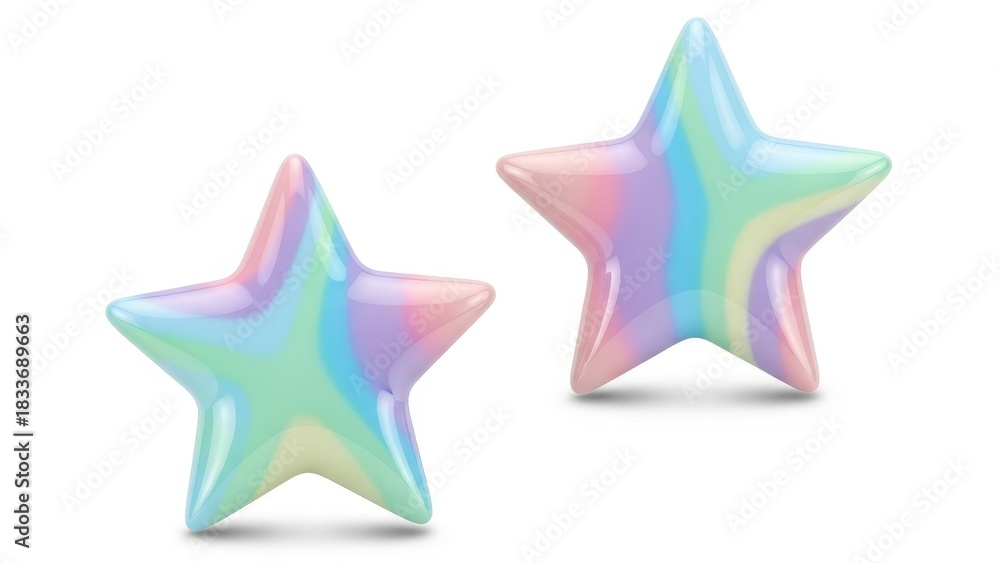 Obraz premium Pastel Star Earrings Isolated
