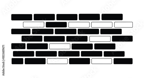 a brick wall pattern with alternating dark and light rectangular blocks a strong silhouette