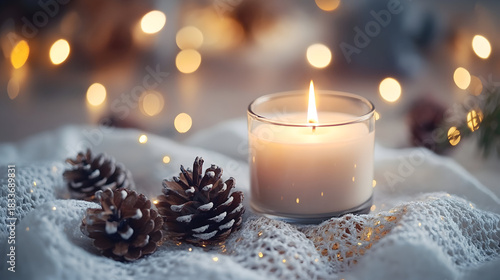 christmas still life with candle