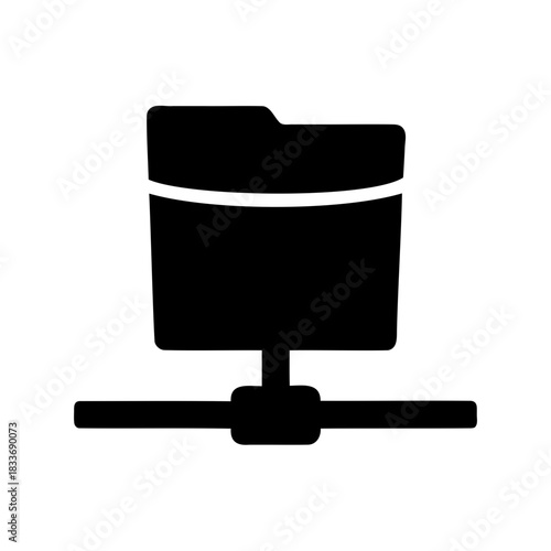 Network folder icon for shared data access and file storage. Vector, illustration