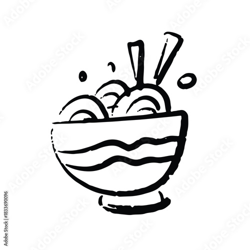 Handdrawn Doodle Chinese New Year Noodle