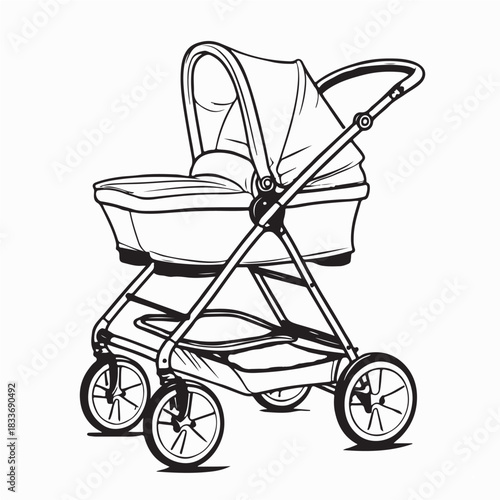 Baby Carriage Vector Illustration on white background