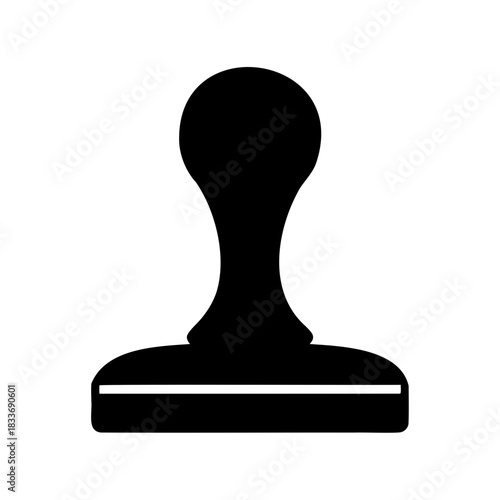 Official rubber stamp icon silhouette for business approval Vector, illustration