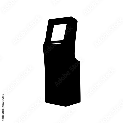 Automated self-service payment terminal kiosk silhouette Vector, illustration