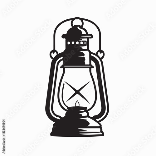 Vintage Lantern Camping Vector Image on white background