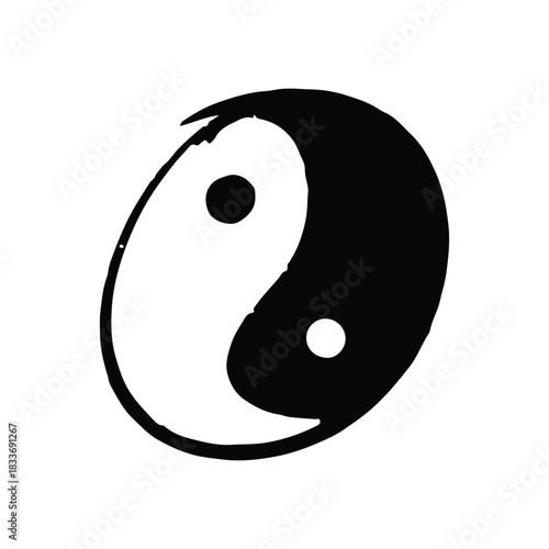 Handdrawn Doodle Chinese New Year Yin Yang