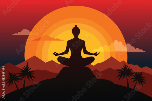 Find inner peace with a sunset yoga session, meditating among palm trees and calming mountains, connecting with nature's beauty and finding balance