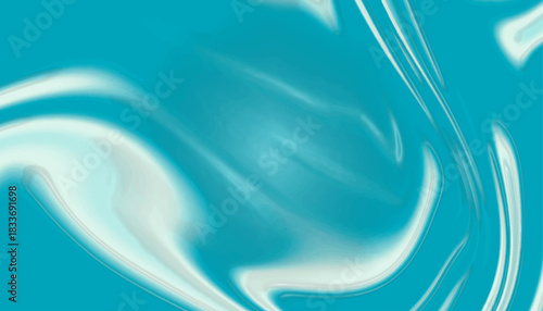 Aqua Abstract Swirl Background with Smooth Fluid Waves