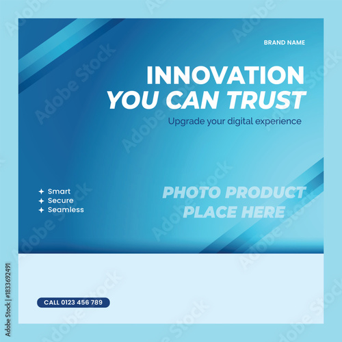 Blue Gradient Technology Banner Product Template