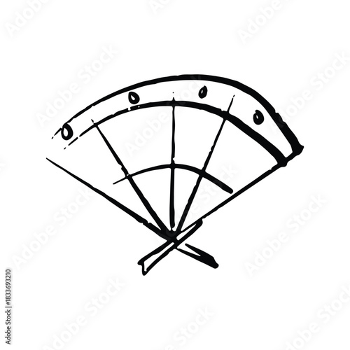 Handdrawn Doodle Chinese New Year Folding Fan