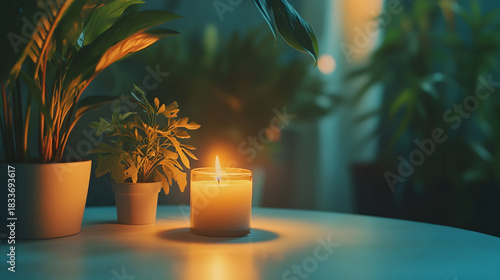 christmas candle on a table