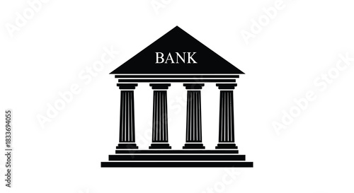 Classical facade of a bank building with doric columns a strong architectural silhouette