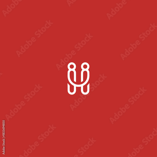 Letter i people logo Icon flat vector design