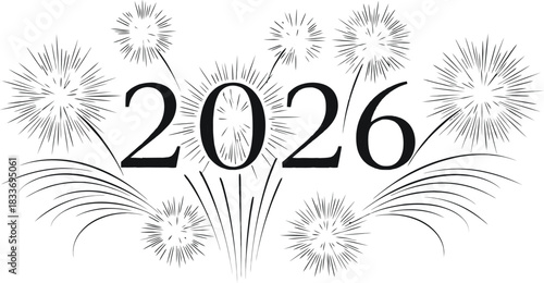 2026 new year celebration fireworks future date event holiday greeting card