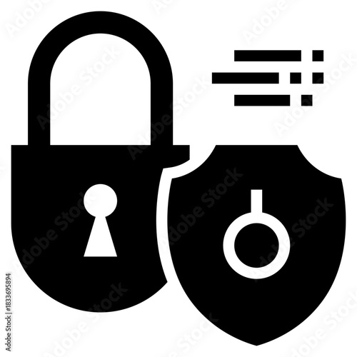 key lock online cyber security protection solid glyph icon