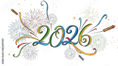 New year 2026 happy celebration holiday date event future calendar silver gold