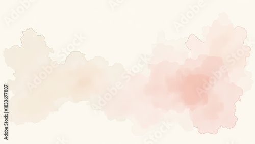 Soft watercolor wash showcases blended pastel hues of pink, peach, and beige, creating a blurred and delicate composition on a creamy off-white backdrop.