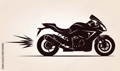 Motorcycle Vector Silhouette, Classic Silhouette Of A Motorcycle, Vintage Cruiser Motorcycle, Vintage Motorcycle Vector Silhouette, Motorcycle Silhouette.