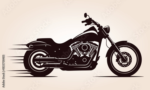 Motorcycle Vector Silhouette, Classic Silhouette Of A Motorcycle, Vintage Cruiser Motorcycle, Vintage Motorcycle Vector Silhouette, Motorcycle Silhouette.
