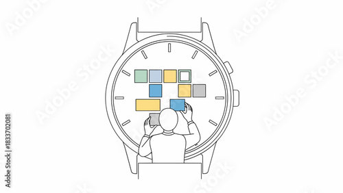 Concept Design Smartwatch Interface Development with Colorful Squares