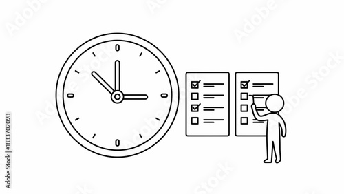 Deadline Management Concept With Clock And Checklist For Project Success