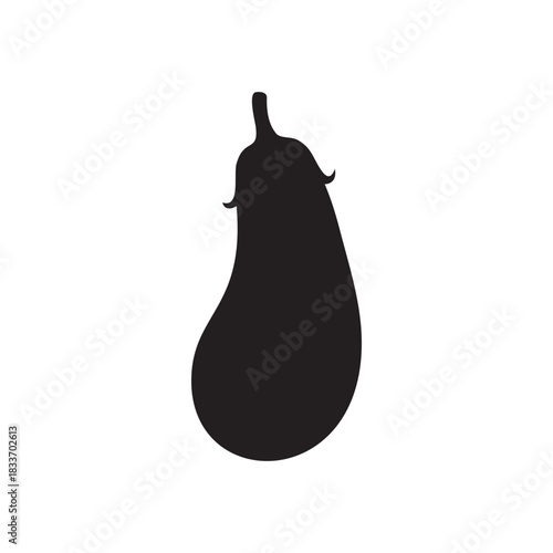 Eggplant silhouette vector flat illustration design.