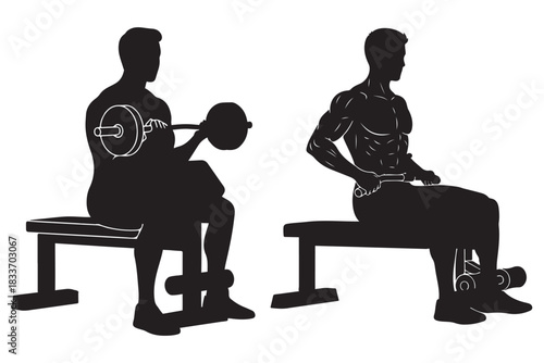 Black silhouette of a man sitting on a chair reading a book