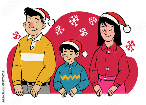 Family Celebrate Christmas